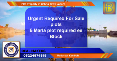 Residential Plot for Sale in Bahria Town, Lahore - (BP-59884)