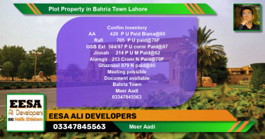 Residential Plot for Sale in Bahria Town, Lahore - (BP-59907)