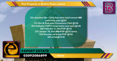 Residential Plot for Sale in Bahria Town, Lahore - (BP-59951)