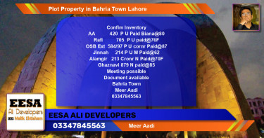 Residential Plot for Sale in Bahria Town, Lahore - (BP-59965)