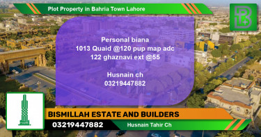 Residential Plot for Sale in Bahria Town, Lahore - (BP-59968)