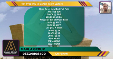 Residential Plot for Sale in Bahria Town, Lahore - (BP-59982)