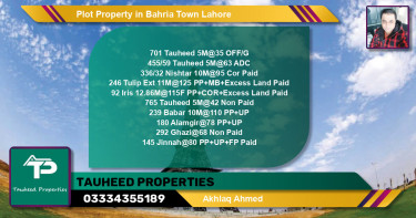 Residential Plot for Sale in Bahria Town, Lahore - (BP-59985)