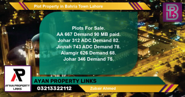 Residential Plot for Sale in Bahria Town, Lahore - (BP-59994)