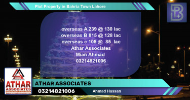 Residential Plot for Sale in Bahria Town, Lahore - (BP-60010)