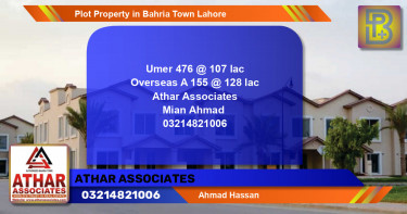 Residential Plot for Sale in Bahria Town, Lahore - (BP-60053)