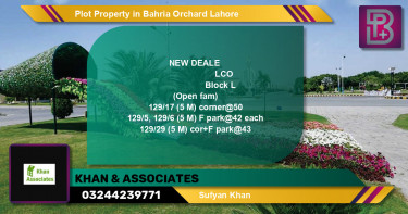 Residential Plot for Sale in Bahria Orchard, Lahore - (BP-60065)