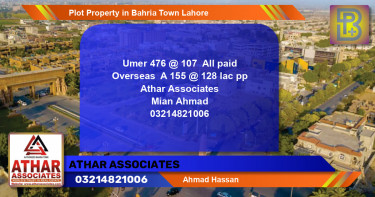 Residential Plot for Sale in Bahria Town, Lahore - (BP-60092)