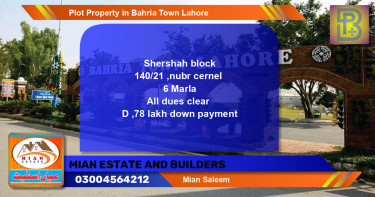 Residential Plot for Sale in Bahria Town, Lahore - (BP-60094)