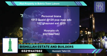 Residential Plot for Sale in Bahria Town, Lahore - (BP-60209)