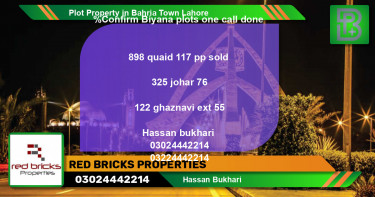 Residential Plot for Sale in Bahria Town, Lahore - (BP-60250)