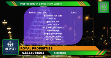 Residential Plot for Sale in Bahria Town, Lahore - (BP-60255)