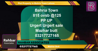 Residential Plot for Sale in Bahria Town, Lahore - (BP-60268)