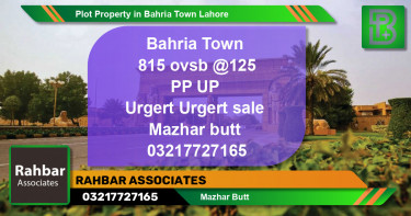 Residential Plot for Sale in Bahria Town, Lahore - (BP-60273)