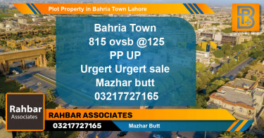 Residential Plot for Sale in Bahria Town, Lahore - (BP-60277)