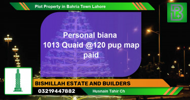 Residential Plot for Sale in Bahria Town, Lahore - (BP-60301)