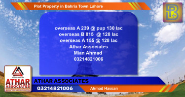 Residential Plot for Sale in Bahria Town, Lahore - (BP-60377)