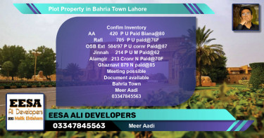 Residential Plot for Sale in Bahria Town, Lahore - (BP-60410)