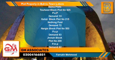 Residential Plot for Sale in Bahria Town, Lahore - (BP-60422)