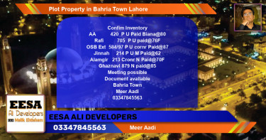 Residential Plot for Sale in Bahria Town, Lahore - (BP-60452)