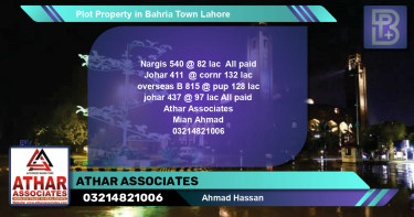 Residential Plot for Sale in Bahria Town, Lahore - (BP-60638)