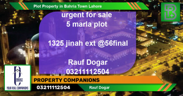 Residential Plot for Sale in Bahria Town, Lahore - (BP-60639)