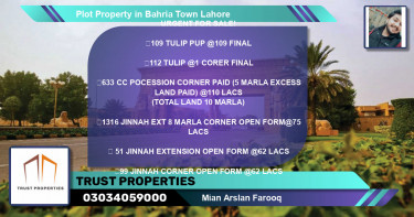 Residential Plot for Sale in Bahria Town, Lahore - (BP-60687)