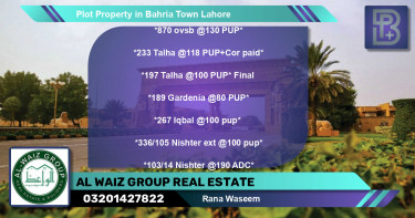Residential Plot for Sale in Bahria Town, Lahore - (BP-60689)