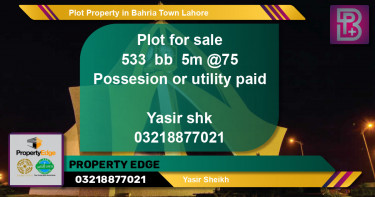 Residential Plot for Sale in Bahria Town, Lahore - (BP-60731)