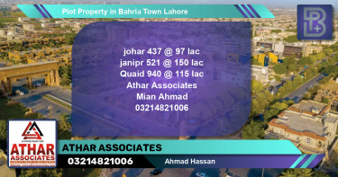 Residential Plot for Sale in Bahria Town, Lahore - (BP-60763)