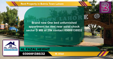 Residential Property for Rent in Bahria Town, Lahore - (BP-60801)