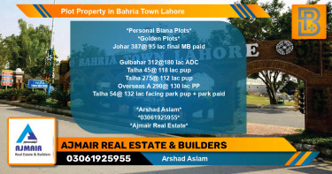 Residential Plot for Sale in Bahria Town, Lahore - (BP-60842)