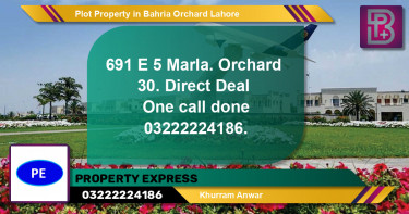 Residential Plot for Sale in Bahria Orchard, Lahore - (BP-60898)