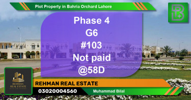 Residential Plot for Sale in Bahria Orchard, Lahore - (BP-60913)