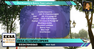 Residential Plot for Sale in Bahria Town, Lahore - (BP-60929)