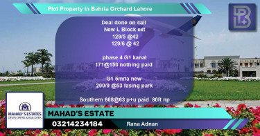 Residential Plot for Sale in Bahria Orchard, Lahore - (BP-60936)
