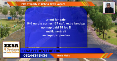 Residential Plot for Sale in Bahria Town, Lahore - (BP-60955)