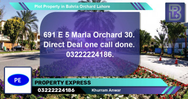 Residential Plot for Sale in Bahria Orchard, Lahore - (BP-61002)