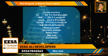 Residential Plot for Sale in Bahria Town, Lahore - (BP-61054)
