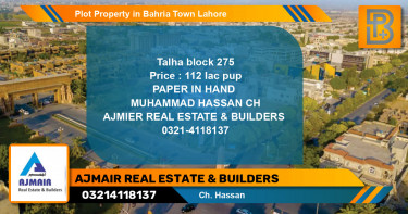 Residential Plot for Sale in Bahria Town, Lahore - (BP-61064)