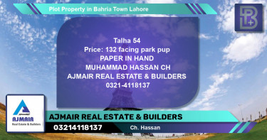 Residential Plot for Sale in Bahria Town, Lahore - (BP-61066)