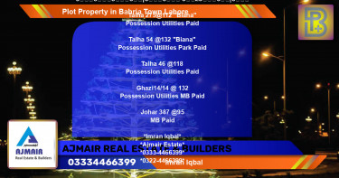 Residential Plot for Sale in Bahria Town, Lahore - (BP-61078)