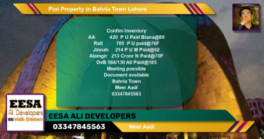 Residential Plot for Sale in Bahria Town, Lahore - (BP-61094)