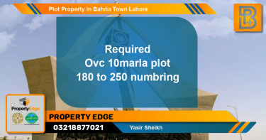 Residential Plot for Sale in Bahria Town, Lahore - (BP-61105)