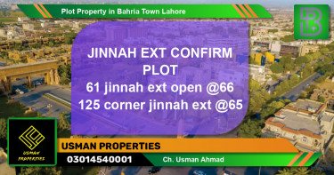 Residential Plot for Sale in Bahria Town, Lahore - (BP-61115)