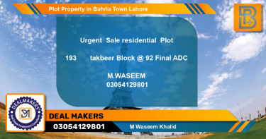 Residential Plot for Sale in Bahria Town, Lahore - (BP-61206)