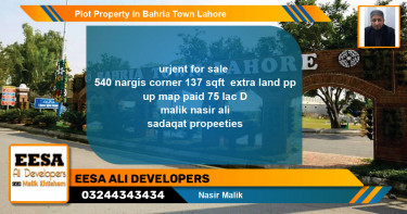 Residential Plot for Sale in Bahria Town, Lahore - (BP-61232)