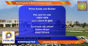 Residential Plot for Sale in Bahria Orchard, Lahore - (BP-61237)