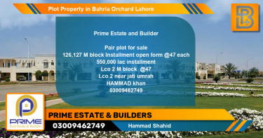 Residential Plot for Sale in Bahria Orchard, Lahore - (BP-61240)