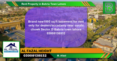 Residential Property for Rent in Bahria Town, Lahore - (BP-61280)